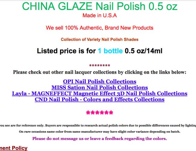 CHINA GLAZE Nail Polish