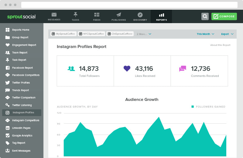 Sprout Social Instagram analyzer tool