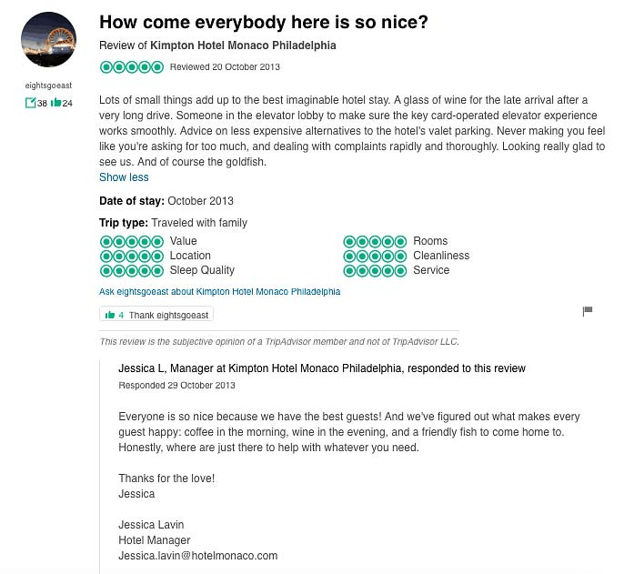 Review on Tripadvisor 